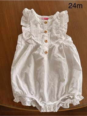24m White Eyelet Baby Romper
